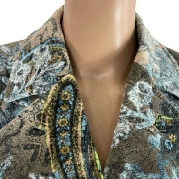 Javier Simorra Barcelona floral paisley blazer jacket lined shoulder pads size 4 - Picture 7 of 12